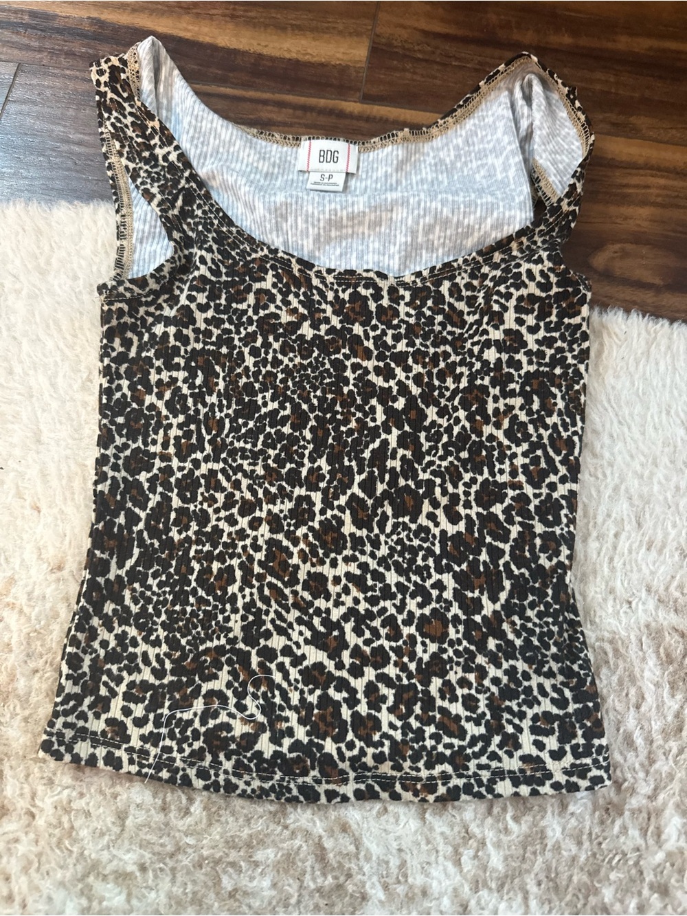 Urban Outfitters Leopard-Print Ribbed Tank Top - Brown & Black